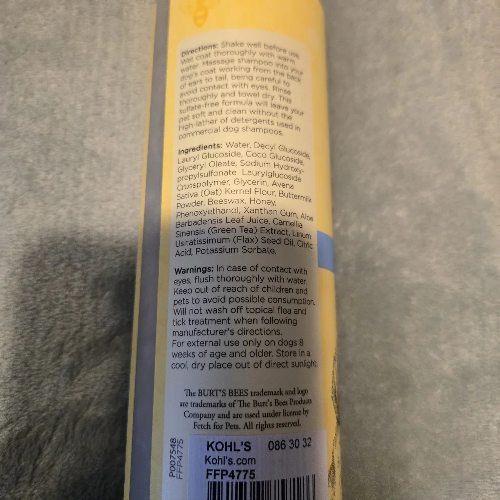 NWT Burt's Bees Tearless Puppy Shampoo & Conditioner